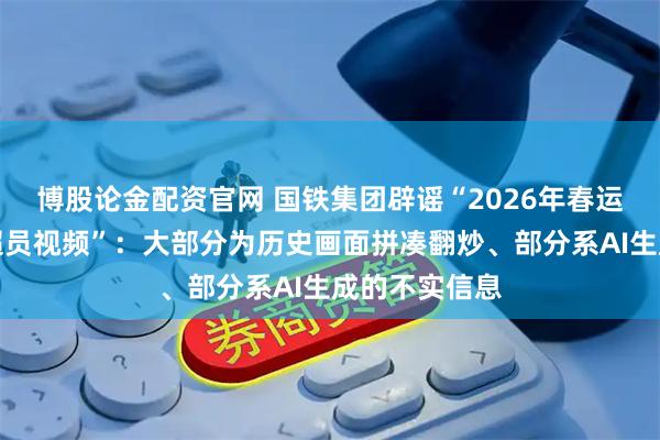 博股论金配资官网 国铁集团辟谣“2026年春运绿皮车严重超员视频”：大部分为历史画面拼凑翻炒、部分系AI生成的不实信息