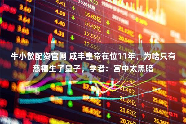 牛小散配资官网 咸丰皇帝在位11年，为啥只有慈禧生了皇子，学者：宫中太黑暗